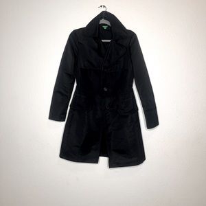 United Colors of Benetton Navy Blue Trench Coat for Women - Used - Size 44